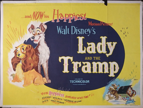 Lady and the Tramp UK Quad movie poster